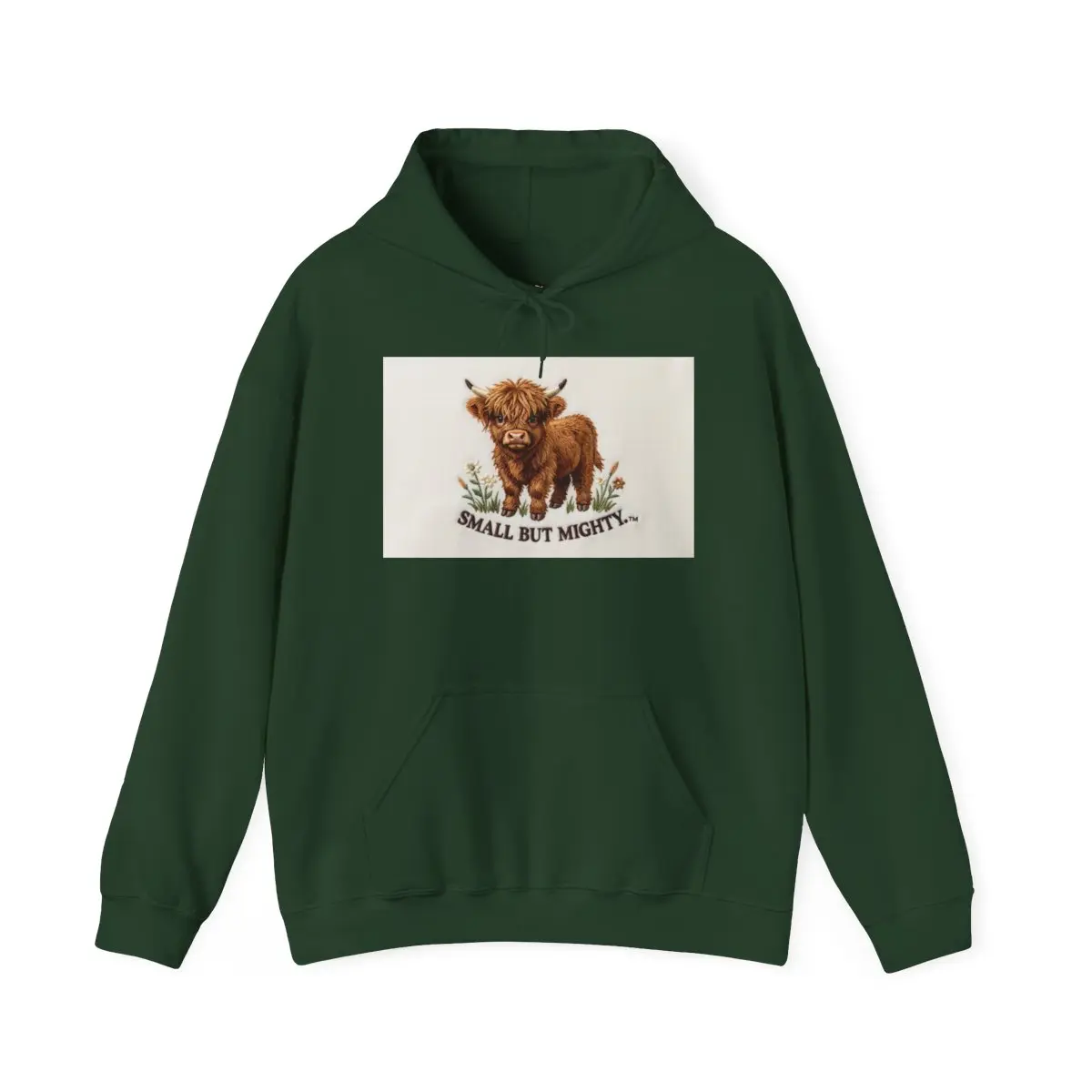 Small But Mighty Highland Cow hoodie
